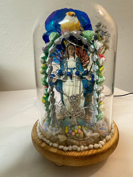 Virgin Mary with Miraculous Medals Beauty and The Beast